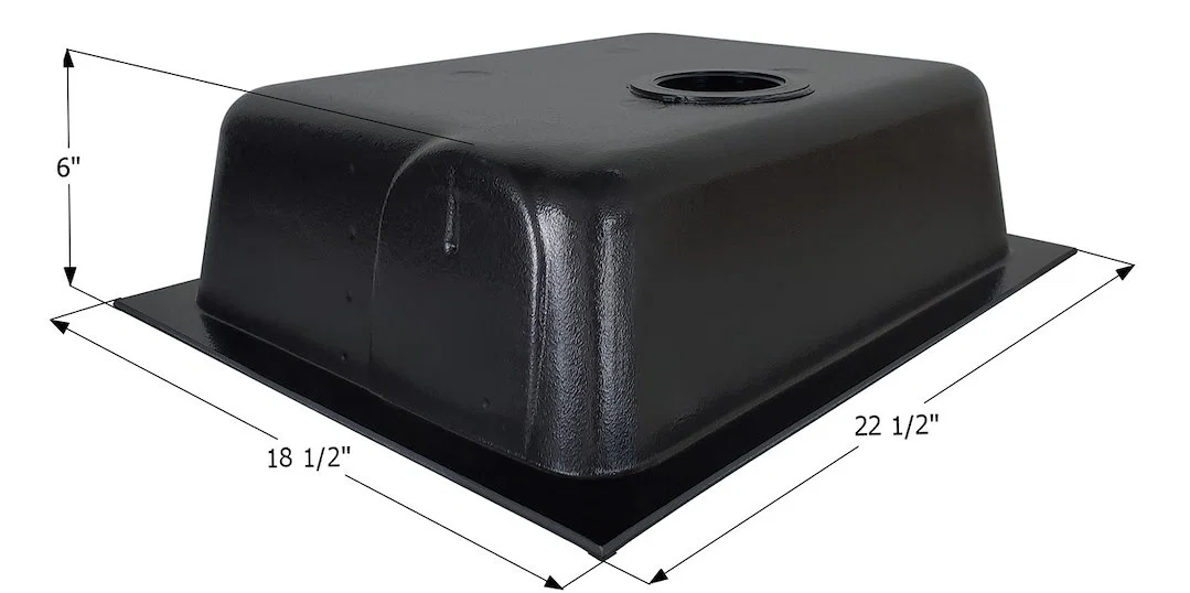 00436 – ICON Waste Holding Tank, Can Be Used For Black Or Gray Water 8 Gallon Capacity 22-1/2 Inch Length x 18-1/2 In...